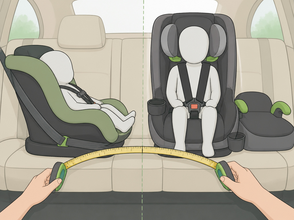 Convertible versus all-in-one car seat comparison diagram for vehicle fit.