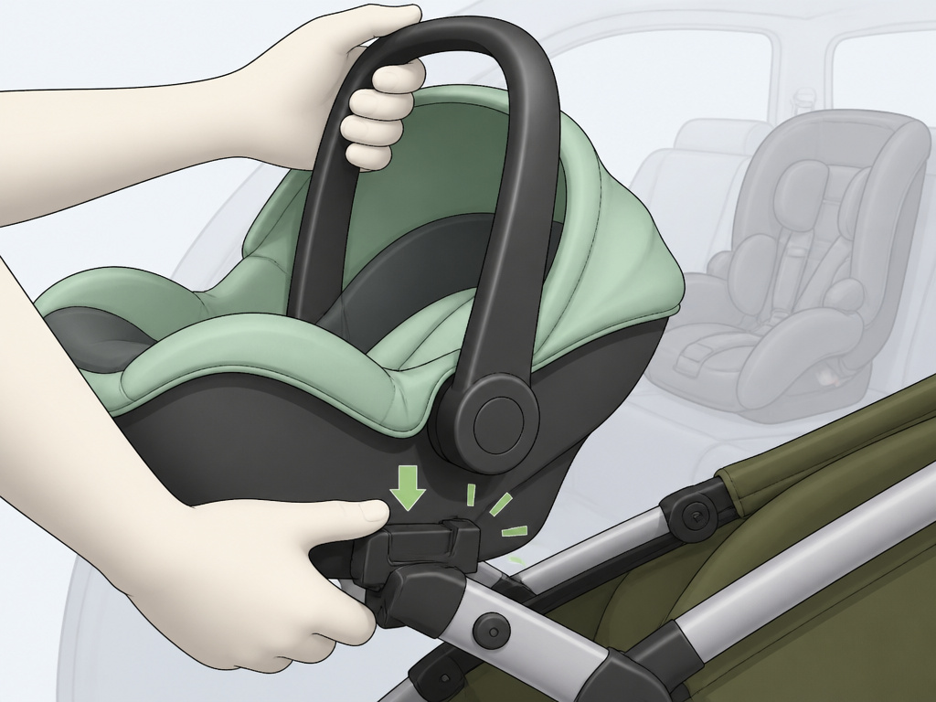 Comparing infant carrier seat and convertible car seat for a newborn baby.