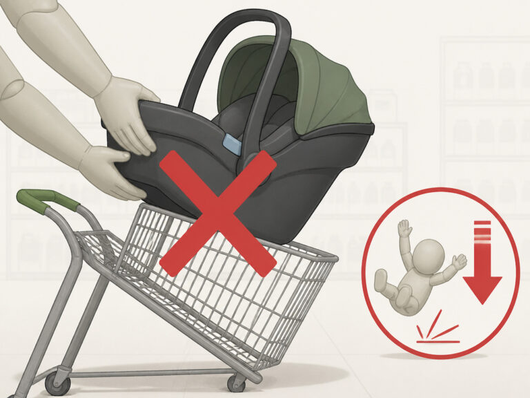 Infant Car Seat on Shopping Cart: How To Do It & The Risks